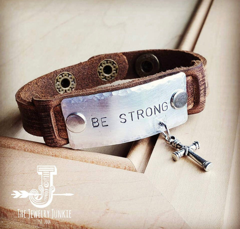 JJ Stamped Leather Cuff