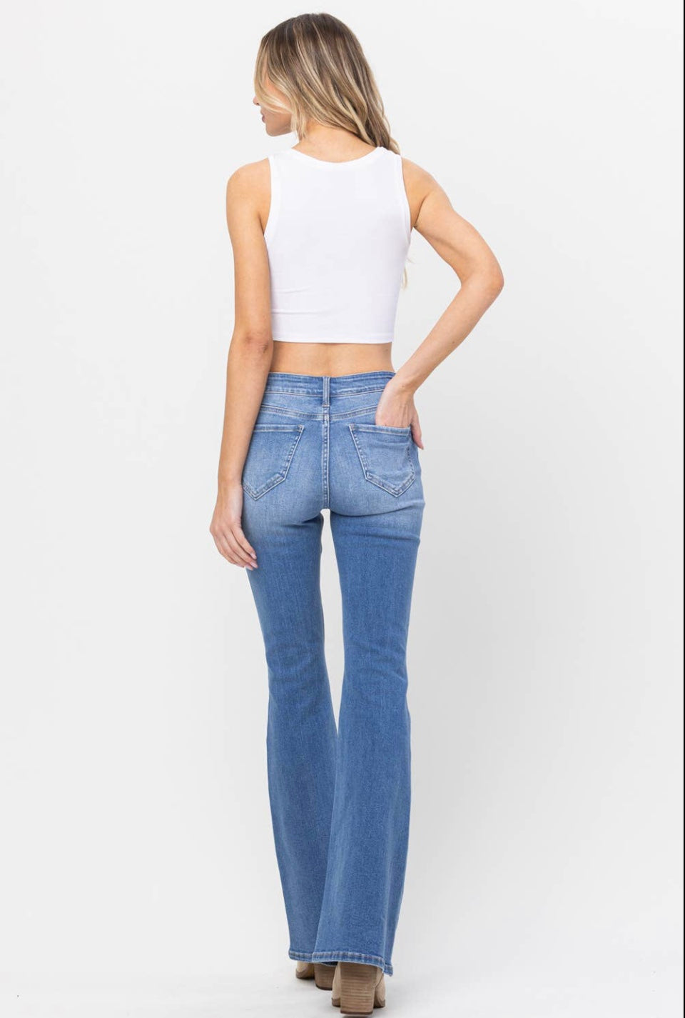 JJ Mid Rise Distressed Jeans