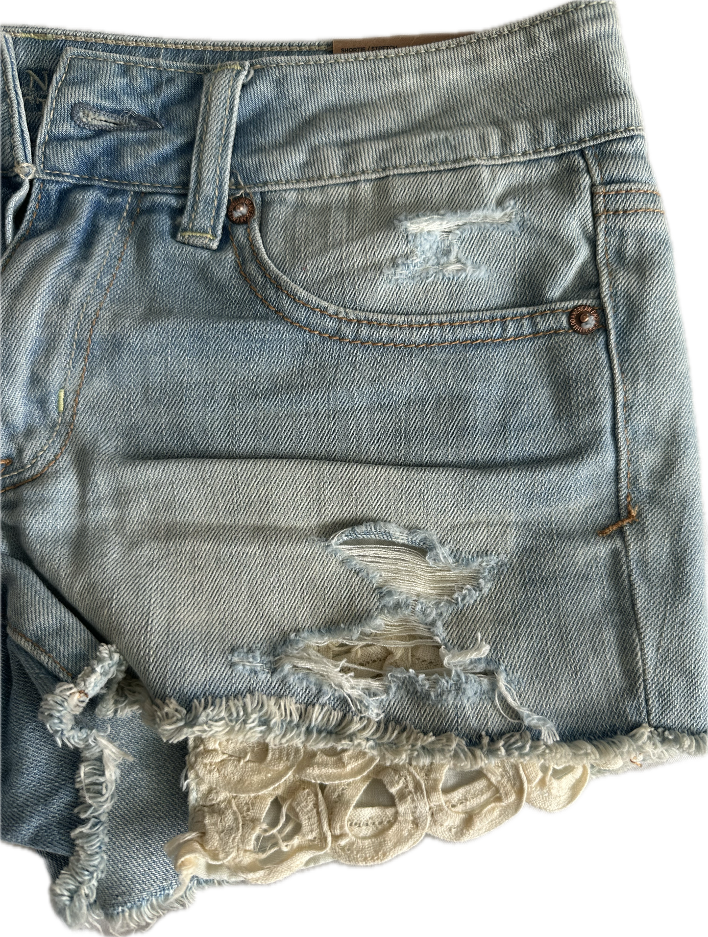 NWT Women’s Distressed Lace Short Shorts
