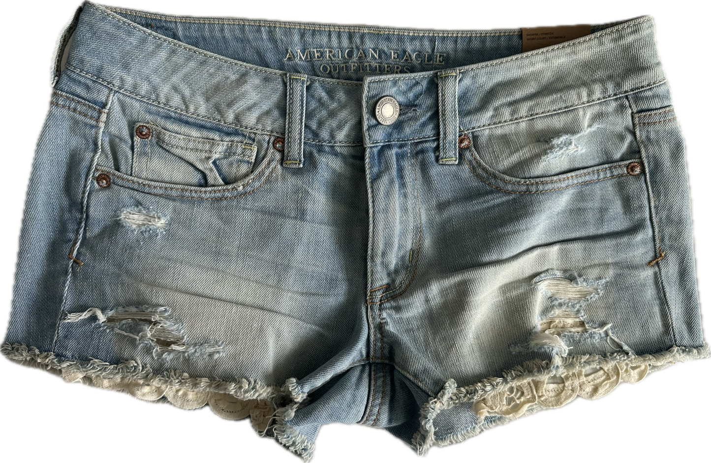 NWT Women’s Distressed Lace Short Shorts