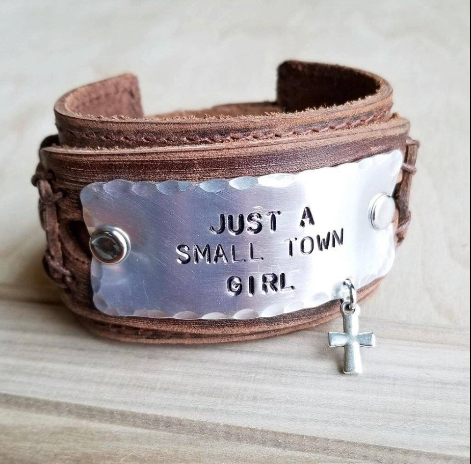 JJ Distressed Leather Cuff Bracelet