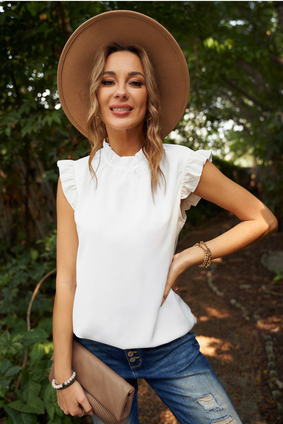 White Flounce Blouse