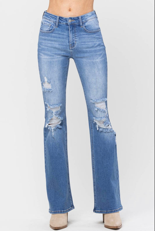 JJ Mid Rise Distressed Jeans