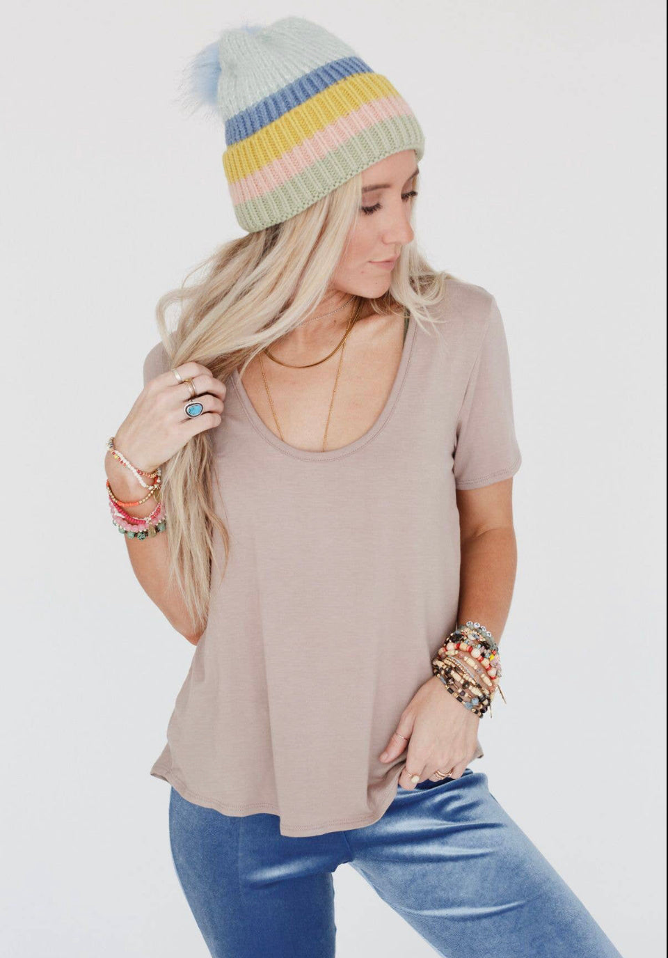 Three Birds Nest Scoop Neck Bralette Tee