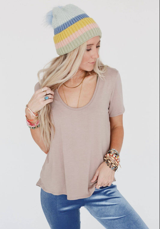 Three Birds Nest Scoop Neck Bralette Tee